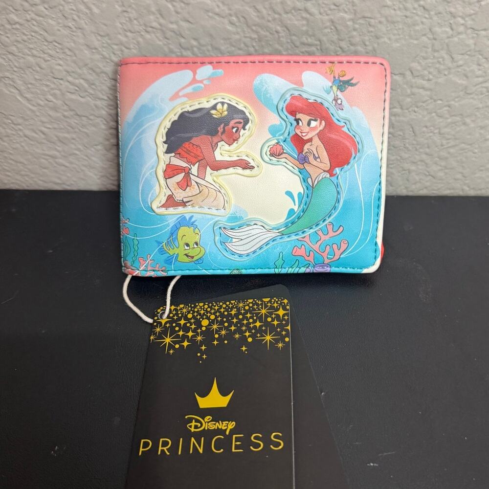 Loungefly Disney Princess Moana Ariel Bifold Wallet Hard Tag NWT Hard to Find